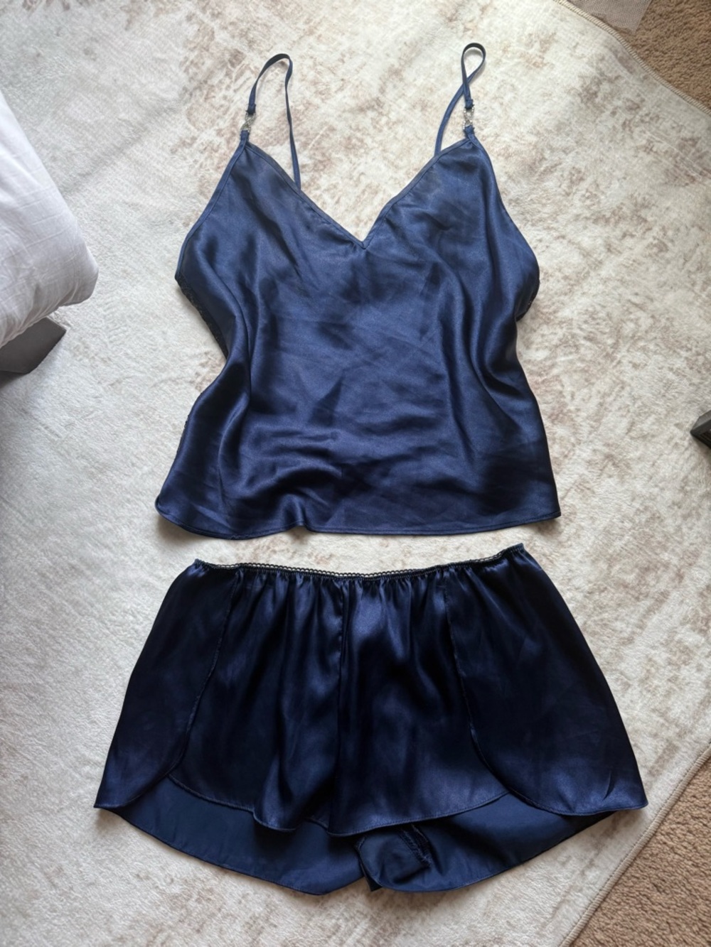 Silky Navy Cami & Shorts Sleep Set - In Bloom by Jonquil